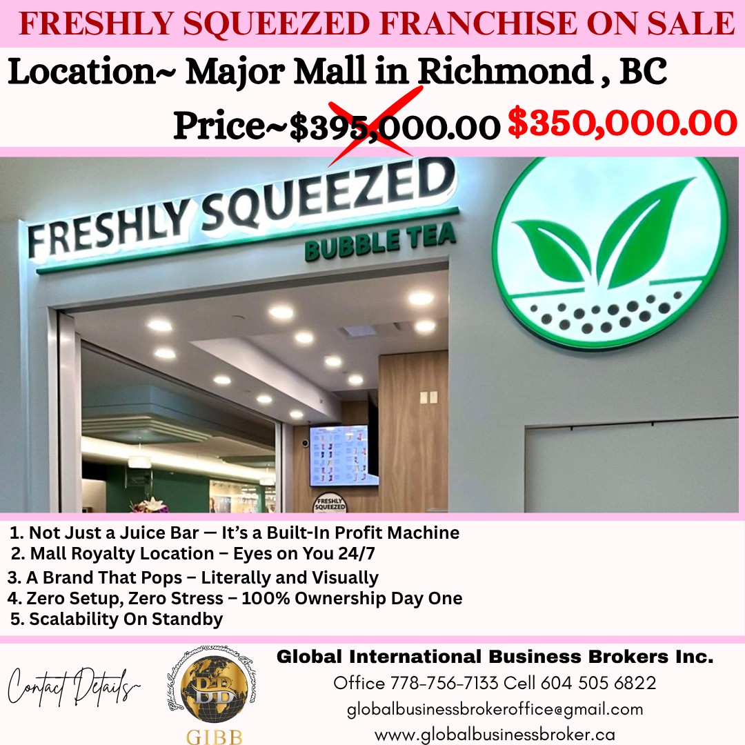 Squeeze Into Success – Own a Profitable Freshly Squeezed Franchise in Richmond